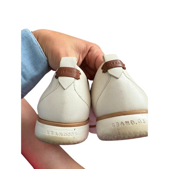 Cole Haan Grand Ambition Lace-Up Flats Women’s 8 White Leather - Picture 5 of 8